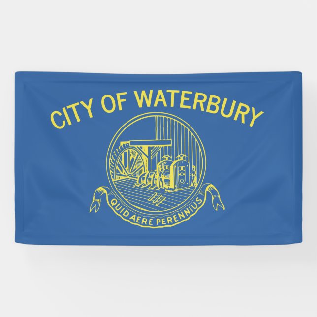 Lona Bandera de Waterbury (Connecticut) (Horizontal)