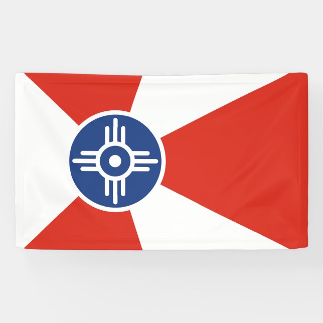 Lona Bandera de Wichita (Kansas, Estados Unidos) (Horizontal)