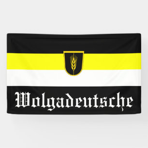 Lona Bandera de Wolgadeutsche (versión en blanco/negro/