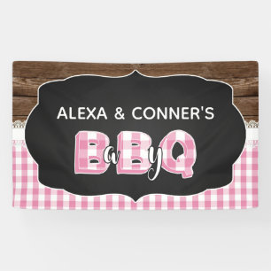 Lona Bandera del bebé Q Baby Shower - rosa