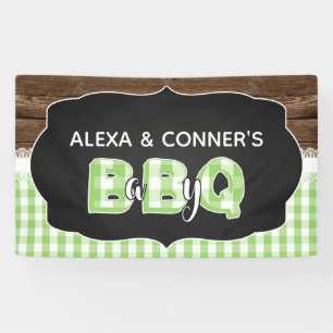 Lona Bandera del bebé Q Baby Shower - verde