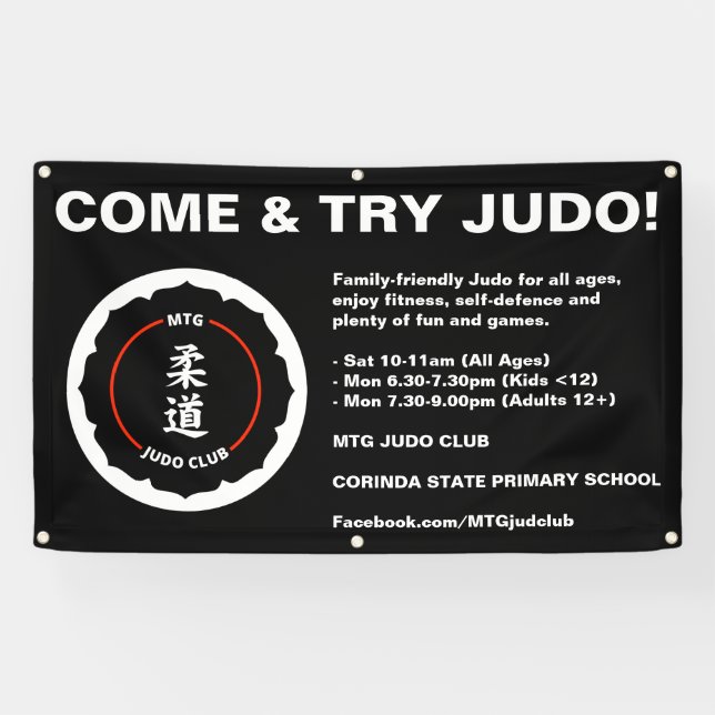 Lona Bandera del club del judo de MTG (Horizontal)