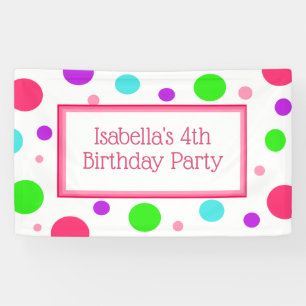 Lona Bandera del cumpleaños de la niña personalizada