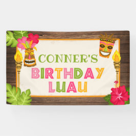Lona Bandera del cumpleaños de Luau