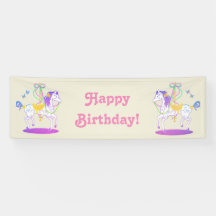 Bandera del cumpleaños del caballo del carrusel