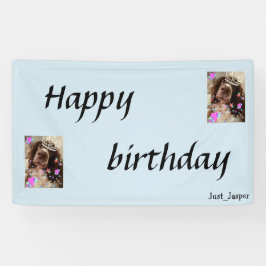 Lona Bandera del cumpleaños del perro de aguas de