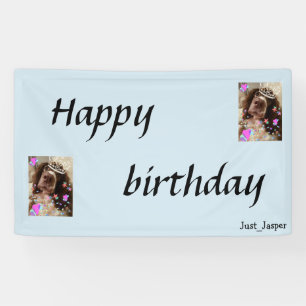 Lona Bandera del cumpleaños del perro de aguas de