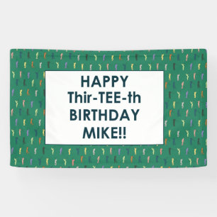 Lona bandera del cumpleaños del Thir-camiseta-th