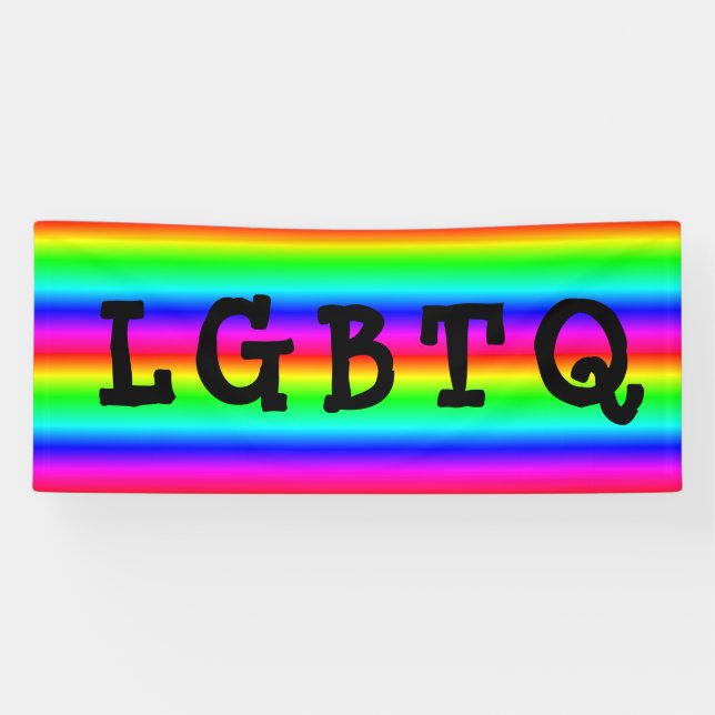 Lona Bandera del desfile arcoiris del orgullo gay LGBTQ (Horizontal)