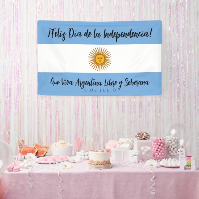 Lona Bandera del Día de la Independencia de Argentina (Fiesta)