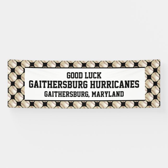 Lona Bandera del equipo de béisbol, personalizada 3 (Horizontal)