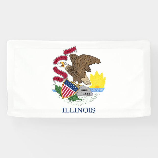 Lona Bandera del estado de Illinois (Horizontal)