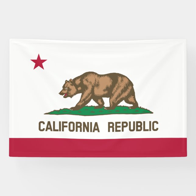 Lona Bandera del estado de la República de California (Horizontal)