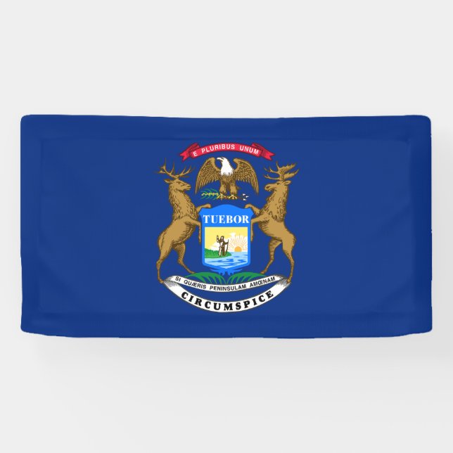 Lona Bandera del estado de Michigan (Horizontal)