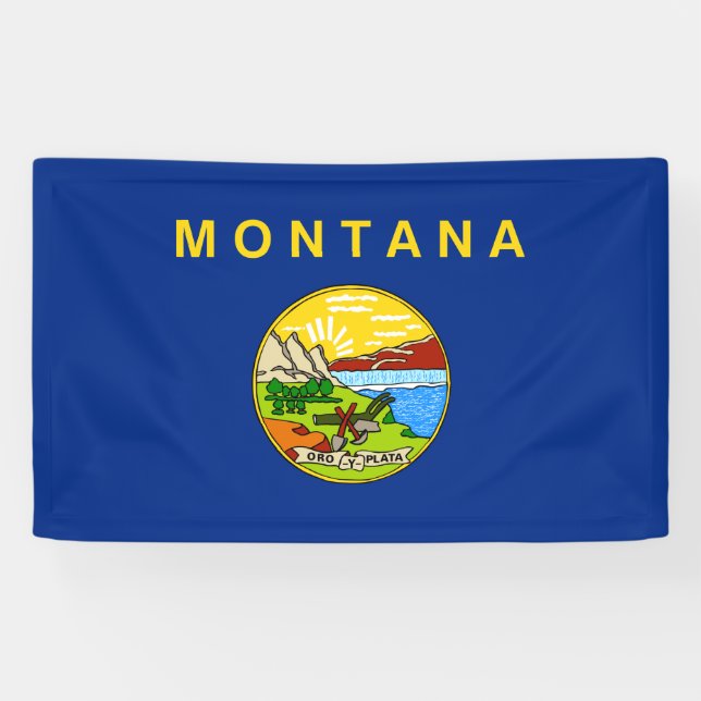 Lona Bandera del Estado de Montana (Horizontal)