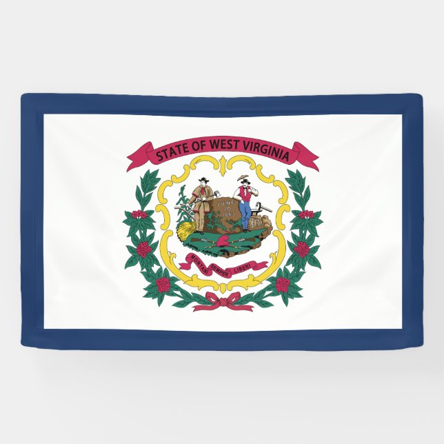 Lona Bandera del Estado de Virginia Occidental (Horizontal)