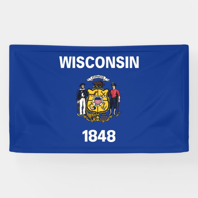 Lona Bandera del Estado de Wisconsin (Horizontal)