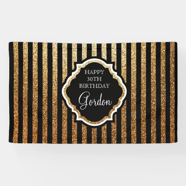 Lona Bandera del negro y del oro (Horizontal)