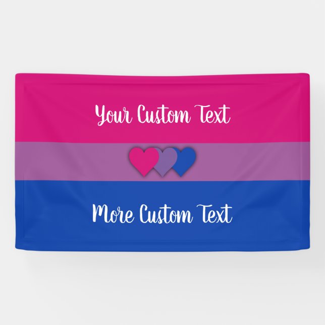 Lona Bandera del orgullo de bisexuales con banderas de  (Horizontal)