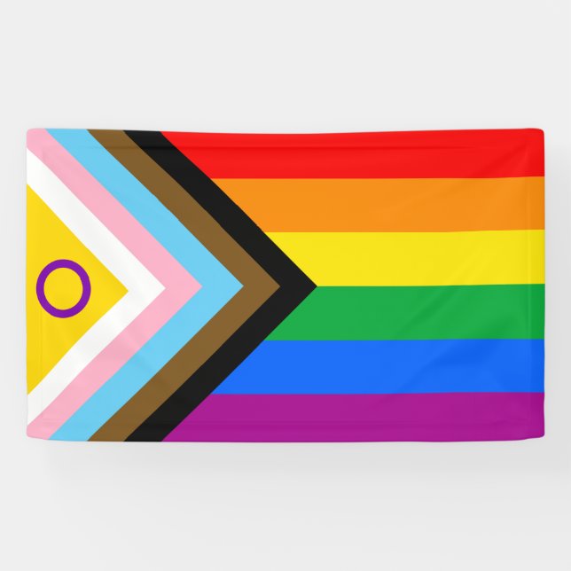 Lona Bandera del Orgullo de Progreso Inclusivo Intersex (Horizontal)