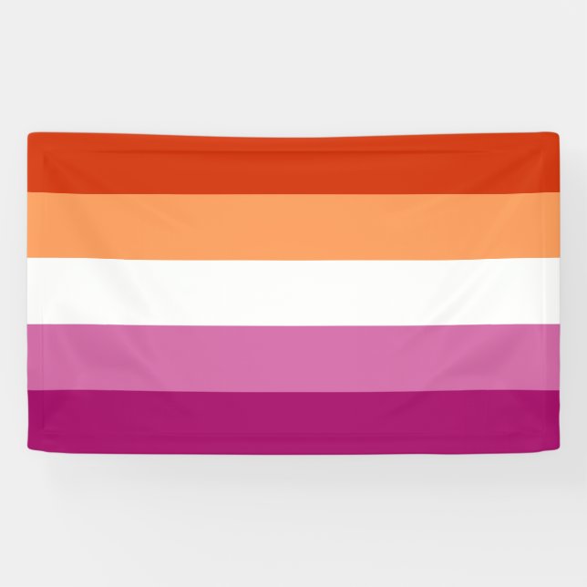 Lona Bandera del Orgullo Lesbiano LGBTQ (Horizontal)
