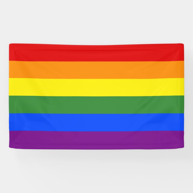 Lona Bandera del Orgullo LGBTQ Bandas de arco iris (Horizontal)