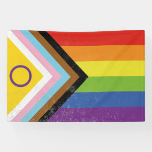 Lona Bandera del Orgullo Progresista Inclusiva Intersex