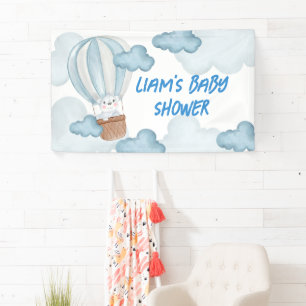 Lona Bandera editable para baby shower de animalitos en