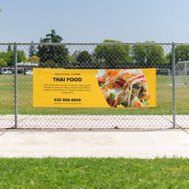 Lona Bandera editable personalizable de comida tailande (In situ)