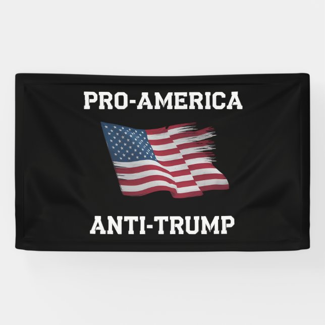 Lona Bandera estadounidense anti Trump (Horizontal)