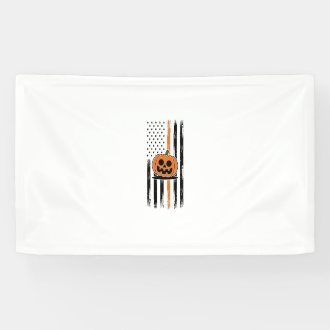 Lona Bandera estadounidense de cabeza de calabaza (Horizontal)