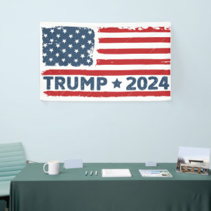 Lona Bandera estadounidense de Trump 2024