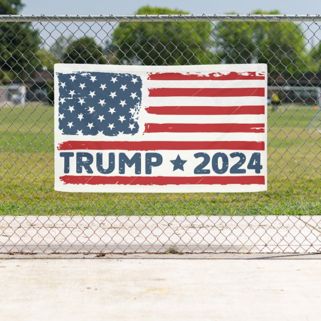 Lona Bandera estadounidense de Trump 2024 (In situ)