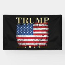 Lona Bandera estadounidense elegante de oro de Trump 20