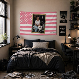 Lona Bandera estadounidense personalizada con tu foto,
