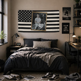 Lona Bandera estadounidense personalizada con tu foto,