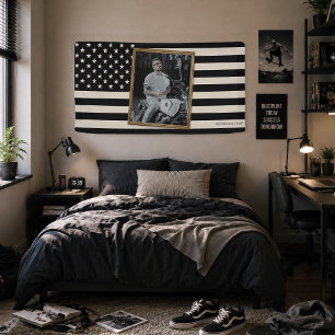 Lona Bandera estadounidense personalizada con tu foto,