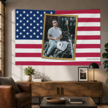 Bandera estadounidense personalizada con tu foto, 