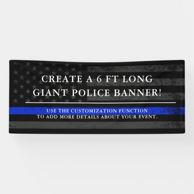 Lona Bandera estadounidense temática de la policía Fond (Horizontal)