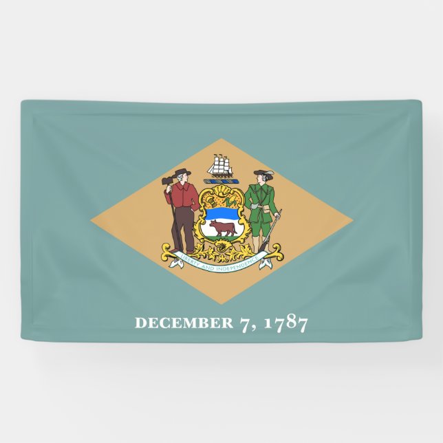 Lona Bandera estatal de Delaware (DE, EE.UU.) (Horizontal)