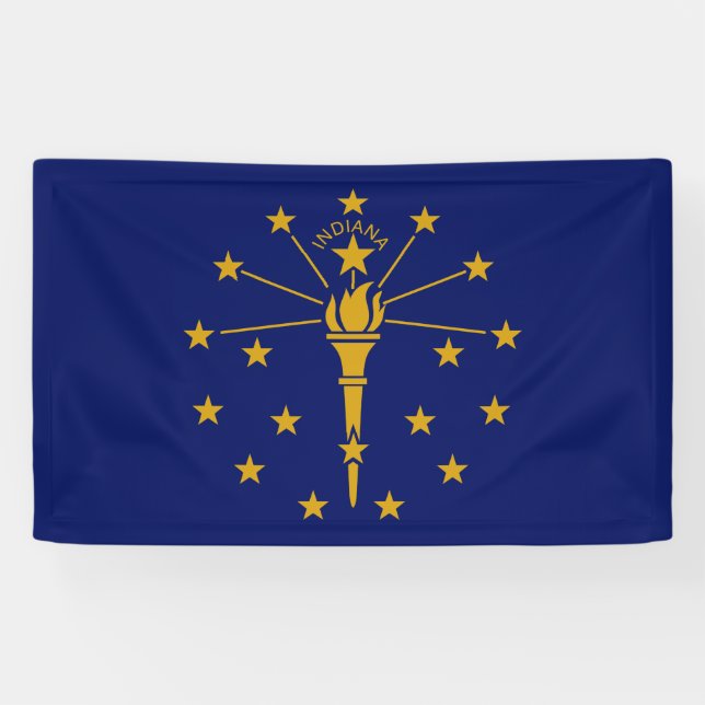 Lona Bandera estatal de Indiana (Horizontal)