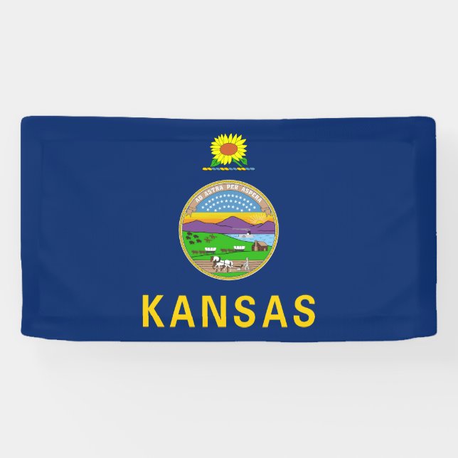 Lona Bandera estatal de Kansas (Horizontal)