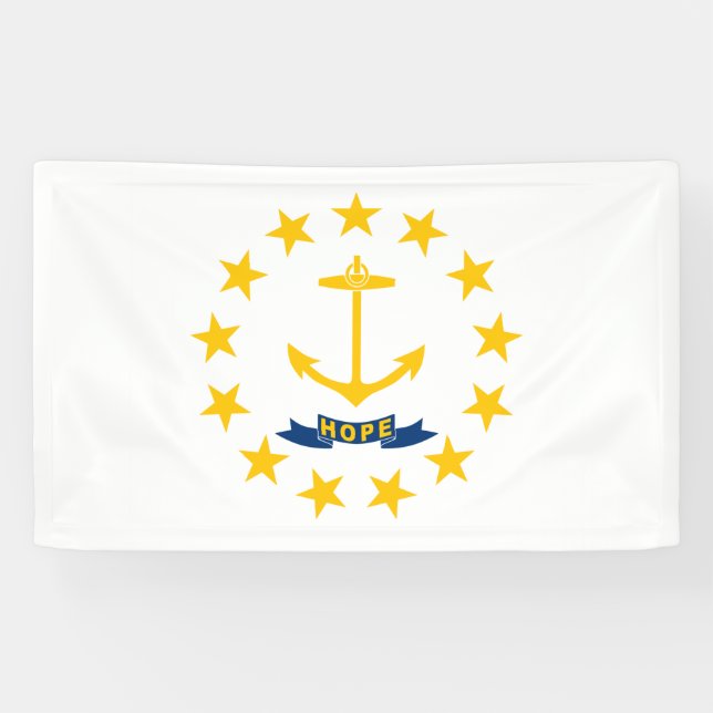 Lona Bandera estatal de la isla de Rhode (Horizontal)