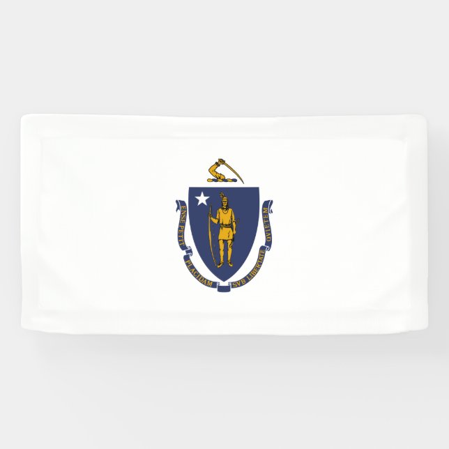 Lona Bandera estatal de Massachusetts (Horizontal)
