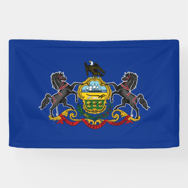 Lona Bandera Estatal de Pennsylvania (Horizontal)