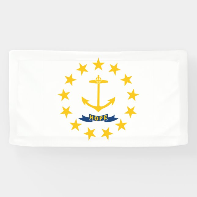 Lona Bandera estatal de Rhode Island (Horizontal)