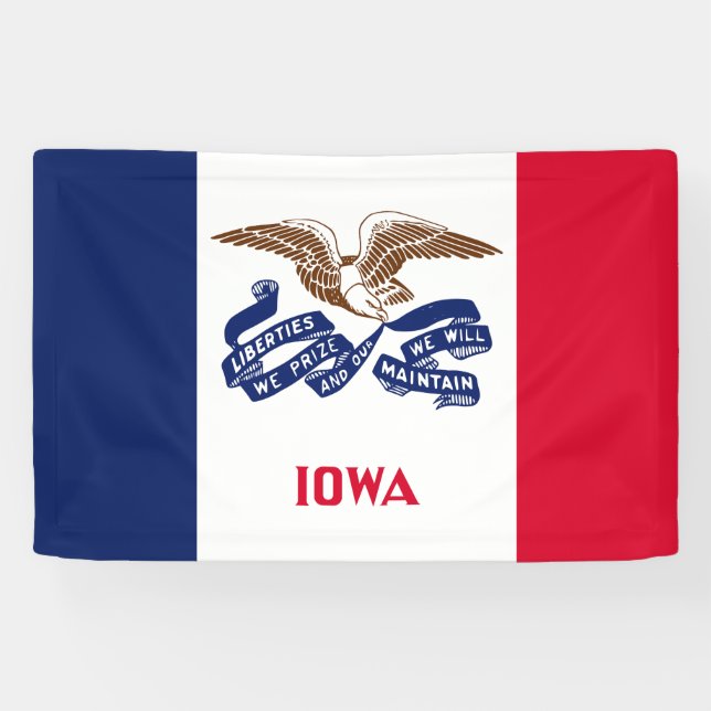 Lona Bandera Estatal Iowa (Horizontal)