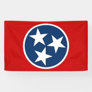 Lona Bandera Estatal Tennessee Estrellas Blancas Azules