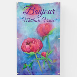 Lona Bandera exterior de Alaskan Peonies "Bonjour"