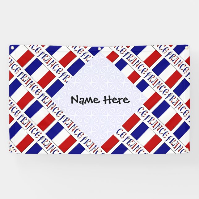 Lona Bandera francesa en baldosas personalizada  (Horizontal)
